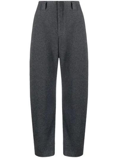 Lemaire High-waisted Wool Trousers In Grey