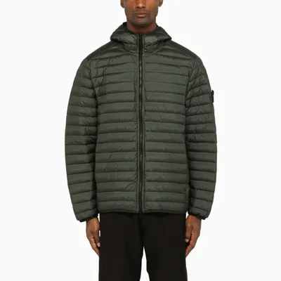 Stone Island Quilted Padded Jacket In Dark Green Re-nylon