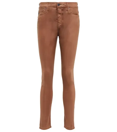 Ag Farrah Skinny Ankle High-rise Jeans In Leatherett