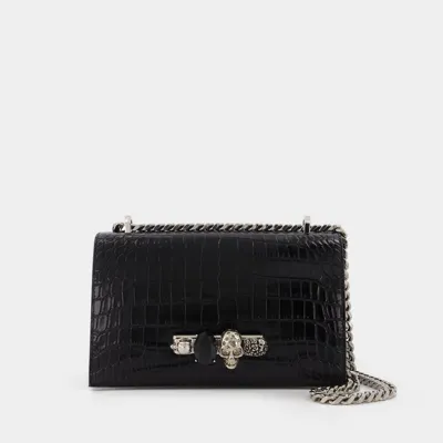 Alexander Mcqueen Tasche Jewelled Satchel Aus Schwarzem Leder In Black