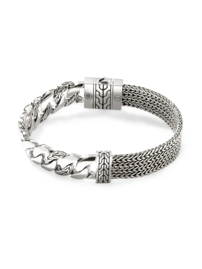 John Hardy Men's Classic Chain Silver Diamond Pavé Mini Chain Bracelet