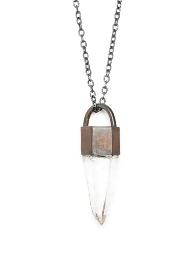 Parts Of Four Talisman Quartz Pendant Necklace In Schwarz