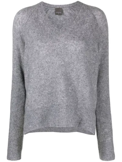 Lorena Antoniazzi V-neck Knitted Jumper In Grey