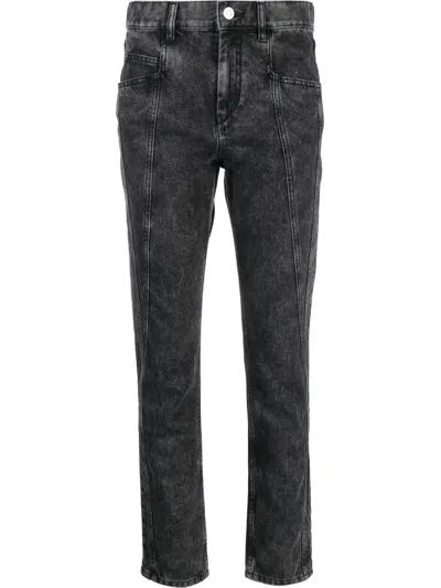 Isabel Marant Straight-leg Cropped Jeans In Schwarz