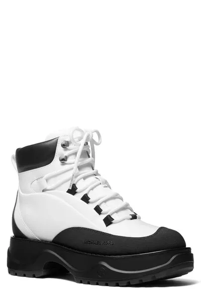 Michael Michael Kors Dupree Hiker Boots In Black White