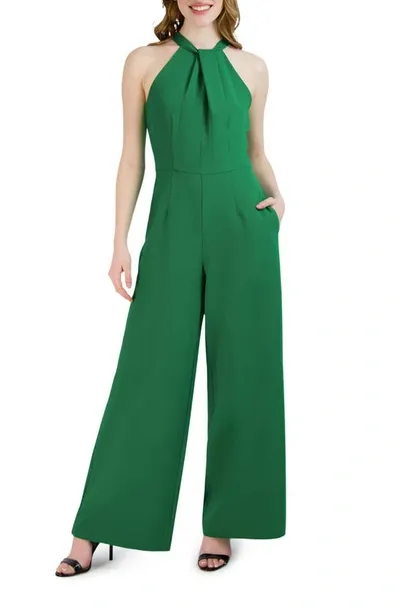 Julia Jordan Halter Neck Jumpsuit In Green