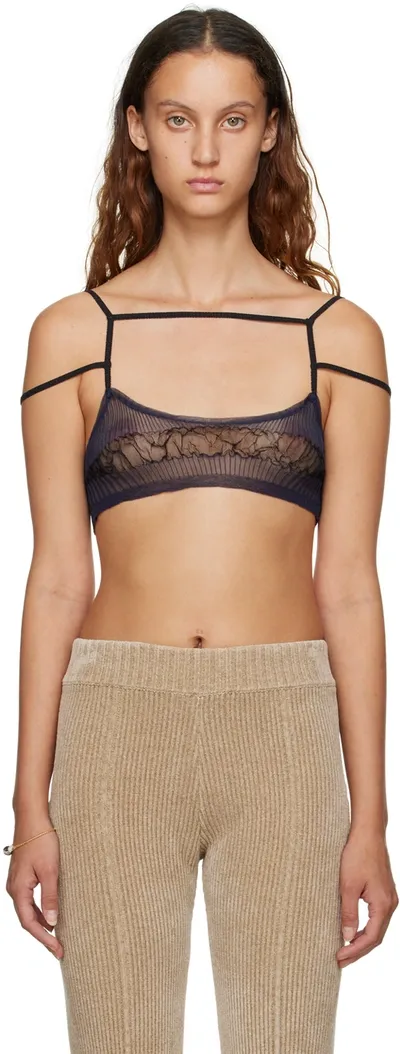 Jacquemus Navy Le Papier 'le Bandeau Sognu' Bra In 380 Navy