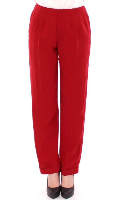 Cote Co|te Red Wool Straight Dress Women's Pants