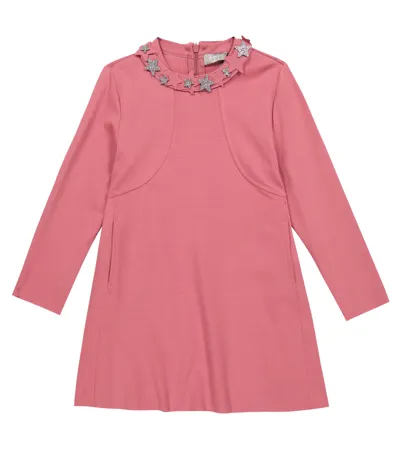 Il Gufo Kids' Embellished Dress In Wild Strawberry