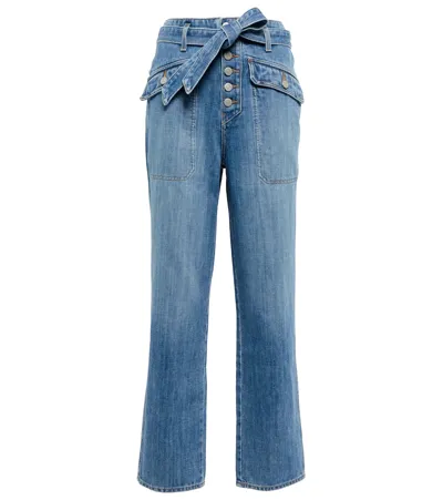 Veronica Beard Rinley High-rise Cropped Jeans In Durango