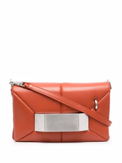 Rick Owens Griffin Leather Messenger Bag In Orange