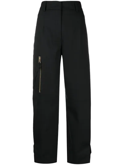 Blanca Vita Tapered-leg Cargo Trousers In Schwarz