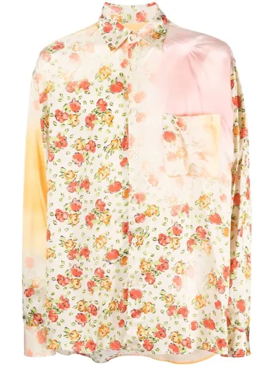 Marni Floral-print Long-sleeve Shirt In Yellow