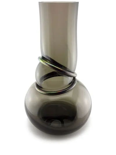 Vanessa Mitrani Double Ring Polished Vase In Smoke Grey