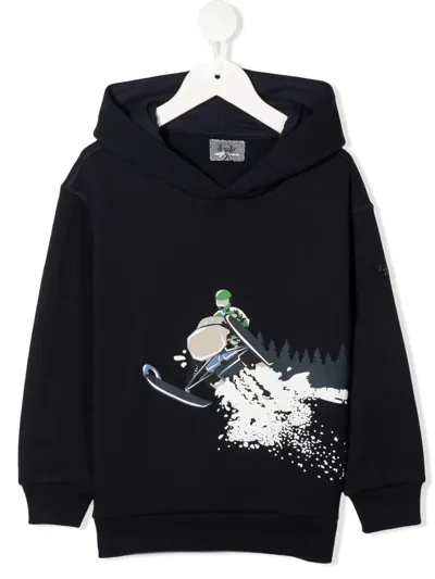 Il Gufo Graphic-print Hoodie In Blau