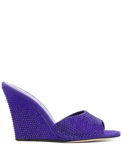 Paris Texas Holly Wanda Crystal-embellished Wedge Sandals In Amethyst