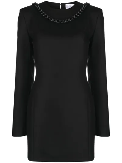 Giuseppe Di Morabito Black Mini Dress With Chain Detail In Nero