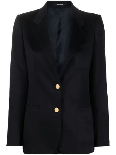 Tagliatore Peak-lapel Single-breasted Blazer In Blau