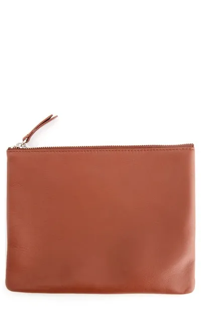 Royce New York Personalized Leather Travel Pouch In Tan- Deboss