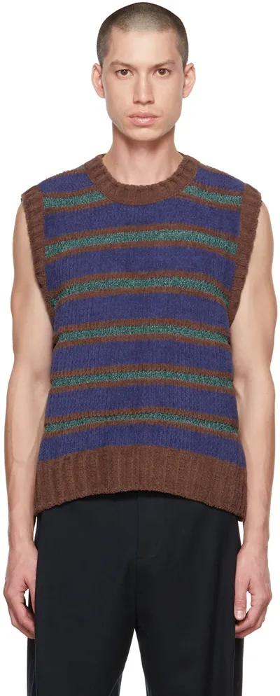 Amomento Brown Striped Vest In Mix