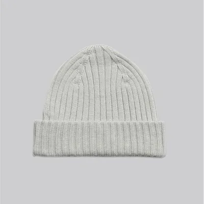 Asket The Ribbed Wool Beanie Light Grey