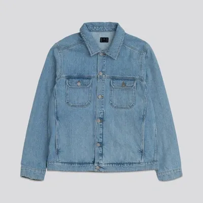 Asket The Washed Denim Jacket Stone Bleach