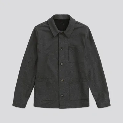 Asket The Wool Overshirt Charcoal Melange