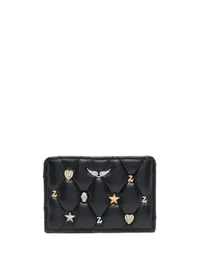 Zadig & Voltaire Stud-detail Cardholder In Schwarz