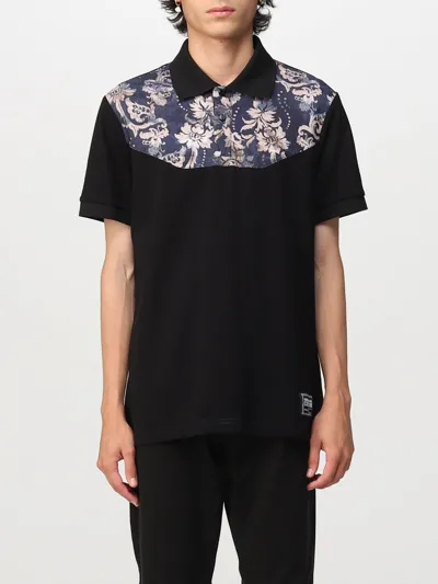 Versace Jeans Couture Tapestry Couture Polo Shirt In Black