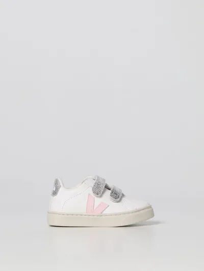 Veja Logo Touch-strap Sneakers In White