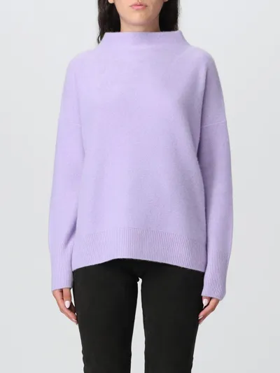 Vince Mock-neck Cashmere Jumper In Lilac