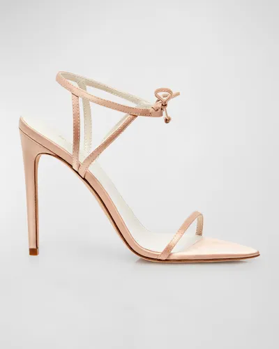 Prota Fiori Juniper Biologic Silk Ankle Strap Stiletto Sandals In Pink