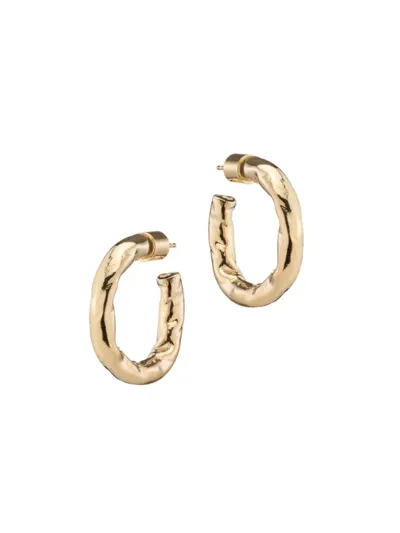 Jennifer Fisher Hailey 10k-gold-plated Oval Huggie Hoop Earrings In Yellow Gold