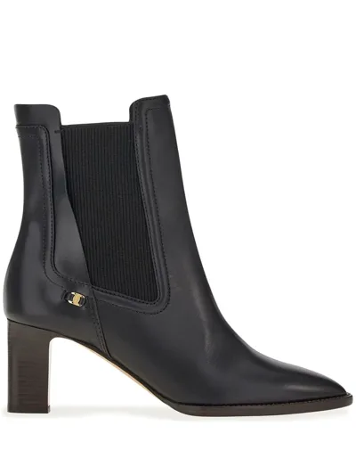 Ferragamo Vara Chain Ankle Boot In Black