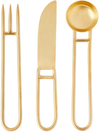 Natalia Criado Gold Artefacto Server Cutlery Set