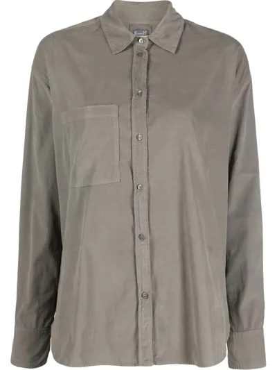 Kristensen Du Nord Corduroy Long-sleeve Shirt In Grey