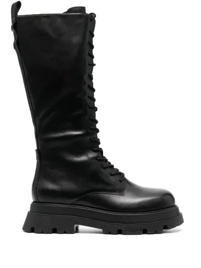 Ash Elvis Knee-high Combat Boots In Black