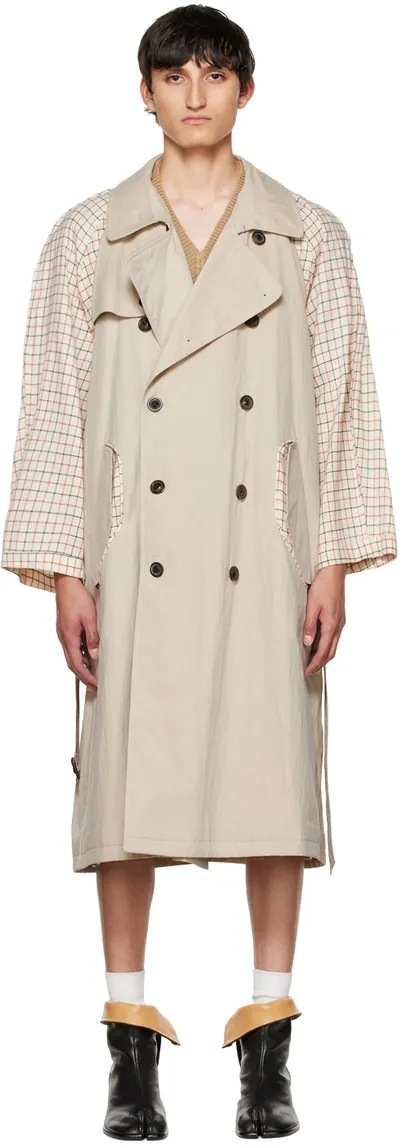 Maison Margiela Double-breasted Trench Coat In Nude