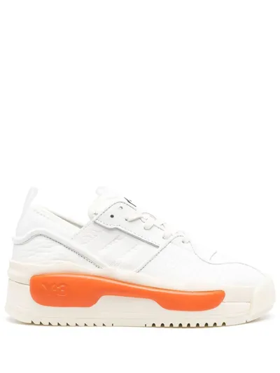 Y-3 Colour-block Lace-up Sneakers In Orange