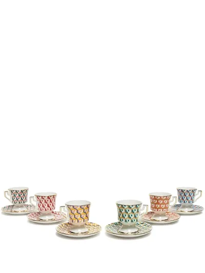 La Doublej Espresso Cup Set Of 6 In Multicolor