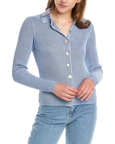 Vince Light Blue Ribbed Cardigan