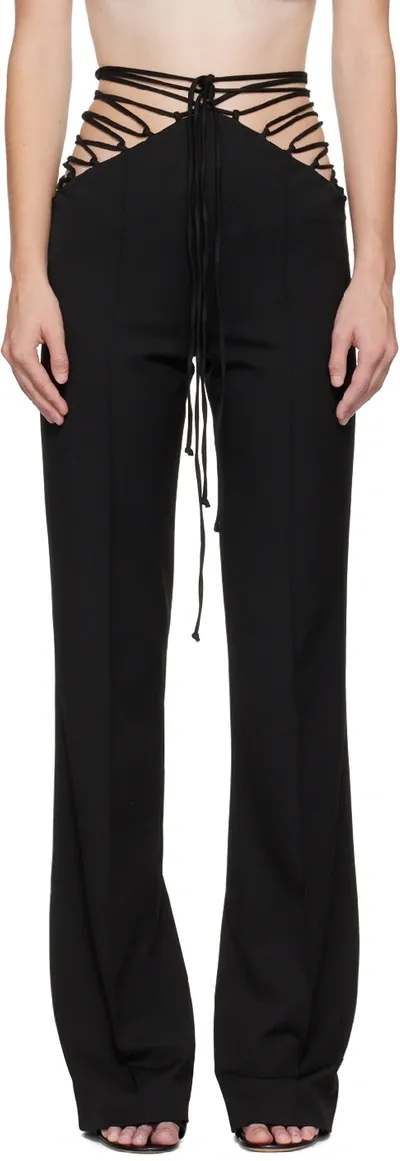 Aleksandre Akhalkatsishvili Lace-up Tailored Trousers In Black