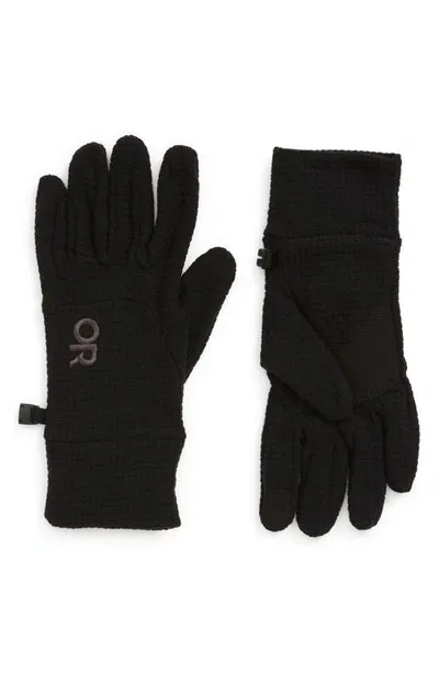 Outdoor Research Trail Mix Fleece Gloves In Black