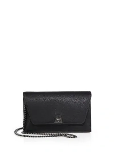 Akris Mini Anouk Envelope Leather Crossbody Bag In Black