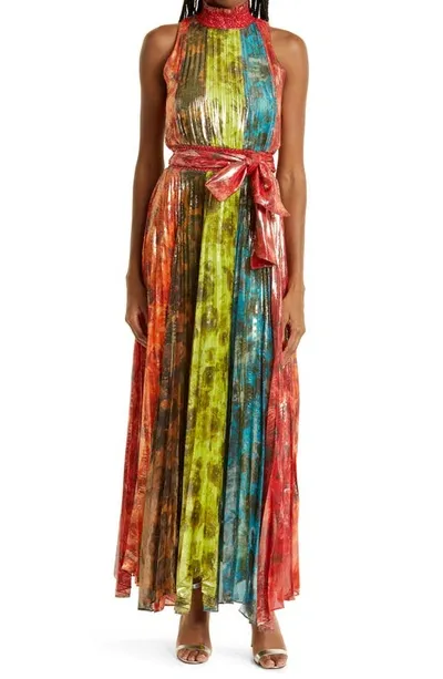 Alice And Olivia Mertie Silk-blend Maxi Dress In Nocolor