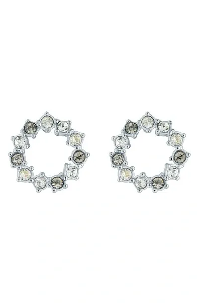 Ted Baker Cresina Crystal Hoop Stud Earrings In Silver Clear Multi Crystal