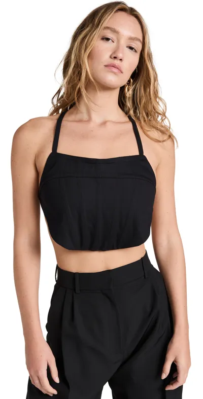 Rosetta Getty Tie Back Corset Top In Black