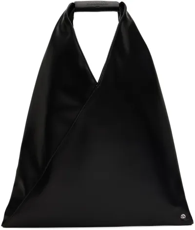 Mm6 Maison Margiela Black Small Faux-leather Triangle Tote In T8013 Black