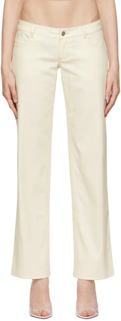 Miaou Off-white Atlas Trousers In Creme