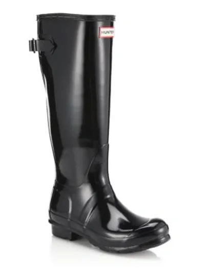 Hunter Original Tall Gloss Wellington Boots In Black